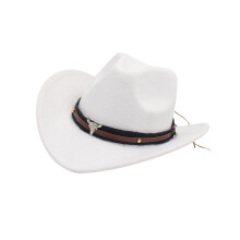 Chapeau de cowboy unisexe blanc, protection solaire, unisexe