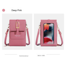 Γυναικεία μίνι τσάντα τηλεφώνου crossbody σε έντονο ροζ χρώμα με ρυθμιζόμενο σχέδιο
