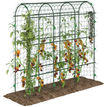 Gran arco de jardín metálico con celosía, fácil de montar y soporte para exteriores.