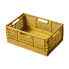 Panier de rangement pliable jaune, boîte de rangement multifonctionnelle