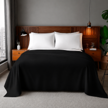 (Pack of 2-King, Black) 100% Egyptian Cotton Flat Sheet - Soft Hotel Quality Cotton Sheet UK