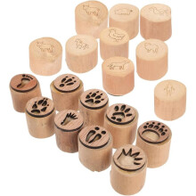 2 Sets Wooden Animal Track Stamps Stamps Animal Footprints Wood Stampers for Crafting, Scrapbooking, Card Making
