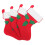 Red Sock-Shaped Cutlery Pouch Felt 4 pcs 4