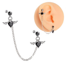 Surgical Steel CZ Zircon Ear Stud for Tragus Helix Conch