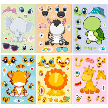 Animal Face Swap Stickers 30 PCS 6 Sheets Pack