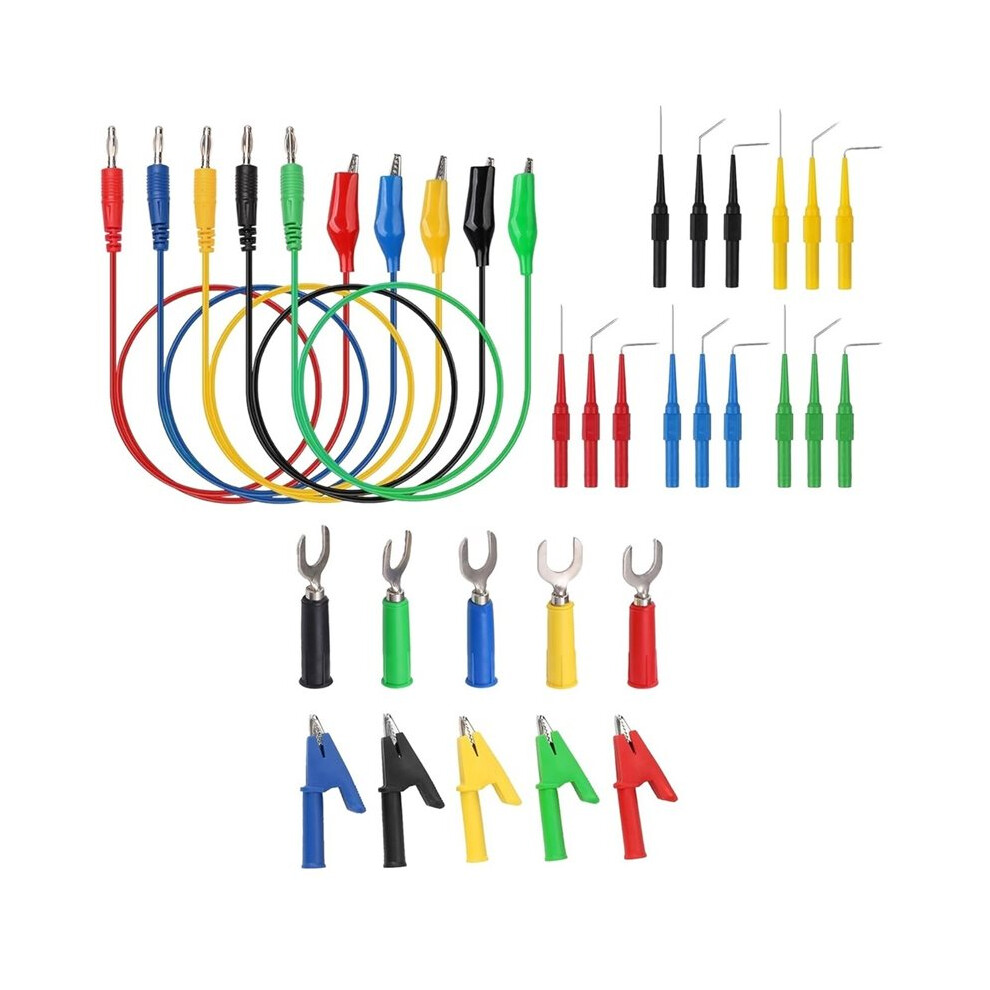 30Pcs Back Probe Kit,Multimeter Back Probe Pins With Test Leads And Banana Plug To Copper Alligator Clips,For Car Repair 6033879477097
