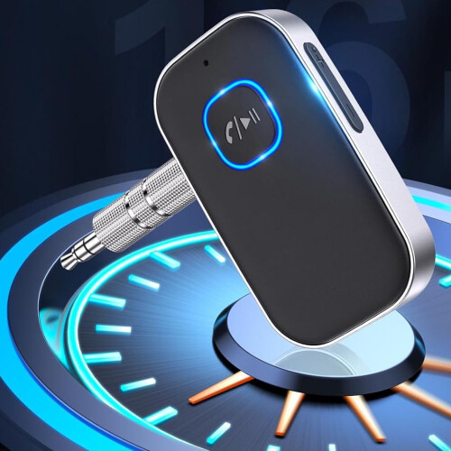 Bluetooth 5.0 AUX Adapter with Noise Cancellation and 16H