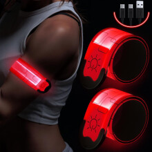 Rechargeable LED Armbands High-Vis Safety Light 2 Pack