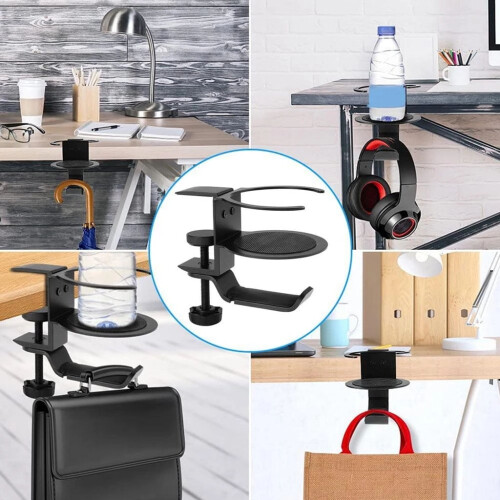 ZOYONE Desktop Headphone Stand with Cup Holder and Solid 1