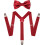 Men's Suspenders and Bow Tie Set with 3 Clips Adjustable 1