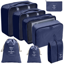 Luggage Organizer Bags Set Navy 8-Piece