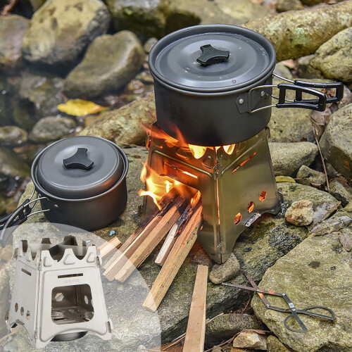 Portable Camping Stove Stainless Steel Foldable 1 Unit