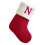 Bas de Noël tricotés rouges et blancs avec initiales, 18 cm (7 pouces) 2