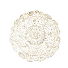 Vintage Round Crochet Table Doily Cotton Beige 10.8 inch