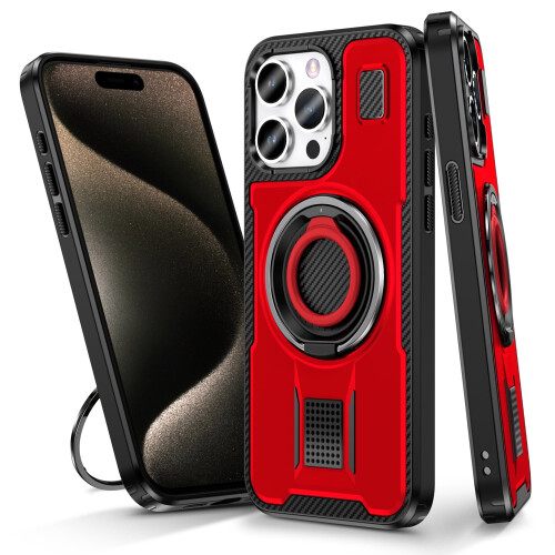 Θήκη iPhone15Pro Max κόκκινη, ανθεκτική σε κραδασμούς με