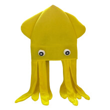 Chapeau pieuvre jaune, accessoire de fête pour anniversaire.
