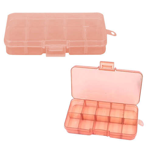 Boîte de rangement en plastique à compartiments avec séparateurs, 10 compartiments