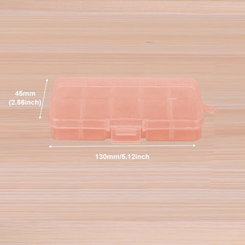 Boîte de rangement en plastique à compartiments avec séparateurs, 10 compartiments 1