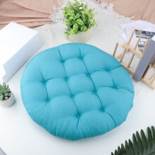Coussin d'assise d'extérieur rond en rotin bleu (1 pièce)