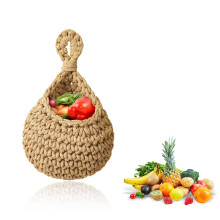 Panier suspendu en jute fait main pour la cuisine – Style bohème