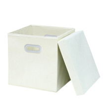 Panier de rangement pliable en tissu beige 11 x 11 x 11 pouces