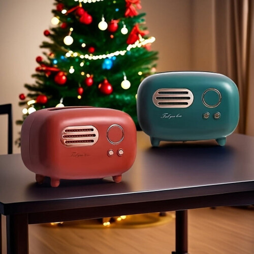 Retro-Radio-Taschentuchbox, einfarbig, Kunststoff, 1 Stück 1