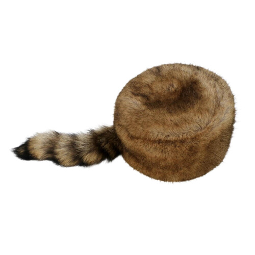 Wintermütze mit Waschbärschwanzimitat, weiche Streifen 2