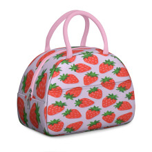 Borsa termica da donna con motivo fragola, riutilizzabile e a prova di perdite.