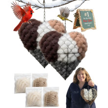 Handgemaakt vogelnest-hartje van alpacavezel (1 stuk)
