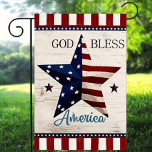 Drapeau de jardin patriotique 30 x 45 cm (12 x 18 pouces) en lin double face