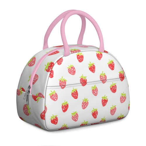 Herbruikbare, lekvrije koeltas met aardbeienprint