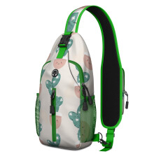 Sac bandoulière décontracté style sport, motif cactus