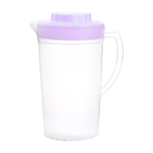 Pichet à eau en plastique transparent 2L avec couvercle et poignée 1