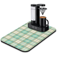 Retro geruite koffiedroogmat, absorberend, 195x12 inch