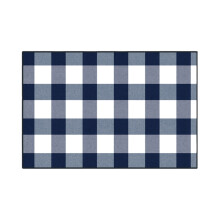 Tapis d'extérieur à carreaux bleus, lavable en machine, 61 x 91 cm