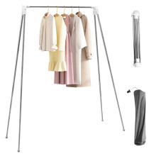 Portant à vêtements pliable et portable pour les voyages – Comprend