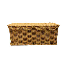 Boîte de gestion des câbles, panier de rangement tressé à la main en rotin.