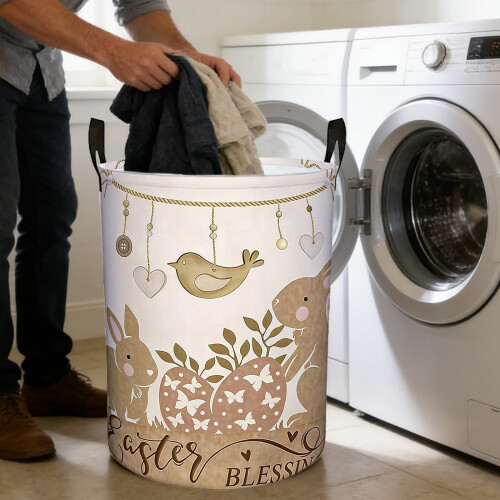 Panier à linge pliable et imperméable, motif printemps, 1 pièce 1