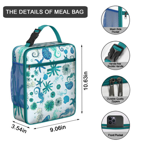 Isolerad lunchväska med sjöhästdesign, 1-pack 1
