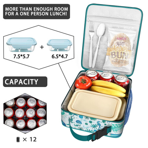 Isolerad lunchväska med sjöhästdesign, 1-pack 2