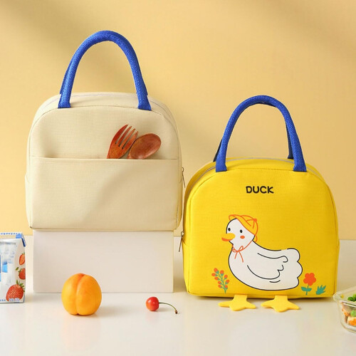 Τσάντα φαγητού με κινούμενα σχέδια πάπιας, μονωμένη και επαναχρησιμοποιήσιμη 2