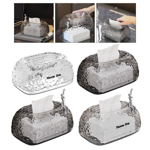 Glacier Pattern Tissue Box Transparent Sleek Design 2