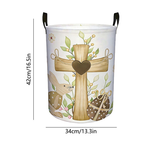 Panier à linge pliable et imperméable, motif Pâques, 1 pièce 2