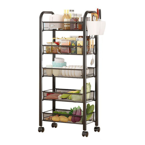 Fruit and Vegetable Basket Cart 5-Tier Stackable Carbon 1