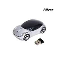 (silver) Car 3d Voiture 24ghz Optique Wireless Mouse Mice Usb Receiver For Laptop Pc Macbook
