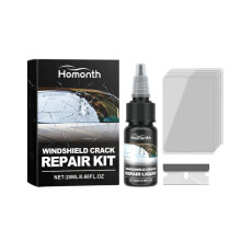 HOMONTH Windshield Crack Repair Kit, Nano Resin Filler for Car Front Glass Clear Vision, Auto Glass Crack Fix Tool with Adhesive