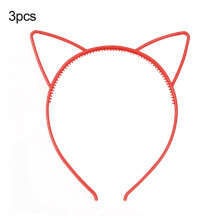 Cat Ears Headband for Women 3 Pieces Red