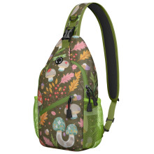 Sling rugzak met paddenstoeldesign, reistas voor wandelen en de sportschool.