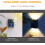Solar Wall Lights Outdoor Dual-Head LED Sconce 4 Pack Warm 4