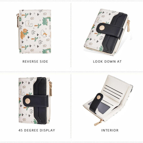 Women's RFID-Blocking Bifold Wallet with Zipper Coin Pocket 2